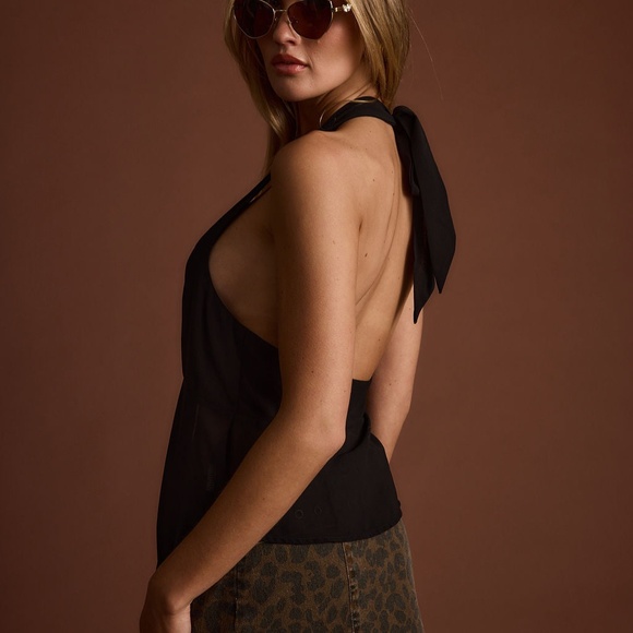 12th Tribe Lyric Black Chiffon Butterfly Top Size MM - Picture 3 of 3